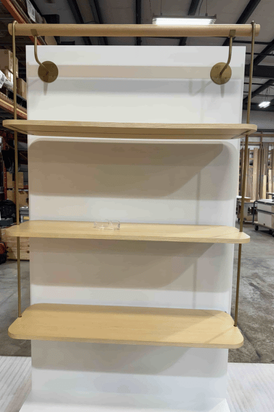 Rothys Display Wall Prototype 1 Display wall fixture prototype by GLW